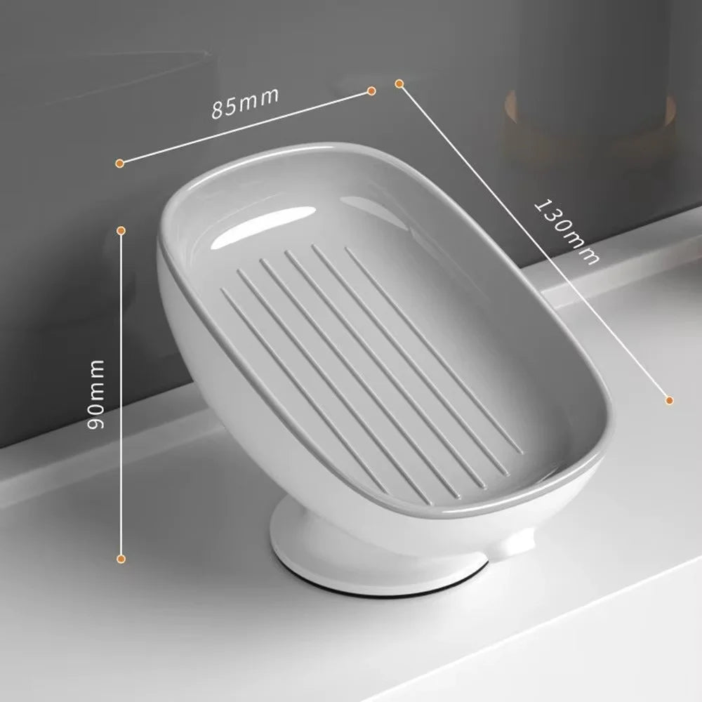 1pc Super Suction Cup Soap Dish Bathroom Portable Soap Dishes Holder Self Draining Soap Box For Bathroom Soap Holder Accessories