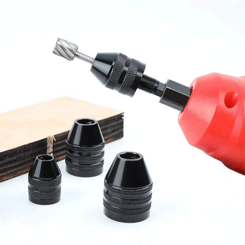 0.3mm-8.0mm Mini Keyless Chuck Electric Drill Bits Collet Converter Extension Screwdriver Chucks Adapter Fixture 1/4" Hex Shank