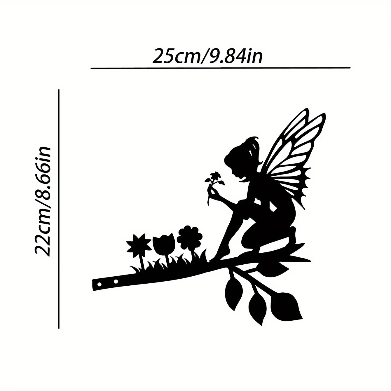 Garden Stake Iron Silhouette Cute Witch and Cat Tree Stump Plug-in Yard Art for Lawn Courtyard Decor