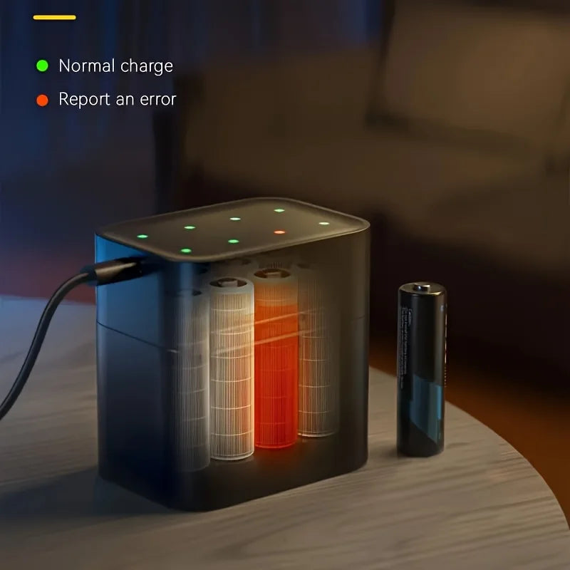 Rechargeable 1.5V 3600mWhAA lithium battery 8 sets, with fast charging box, high capacity AA lithium battery constant output lit