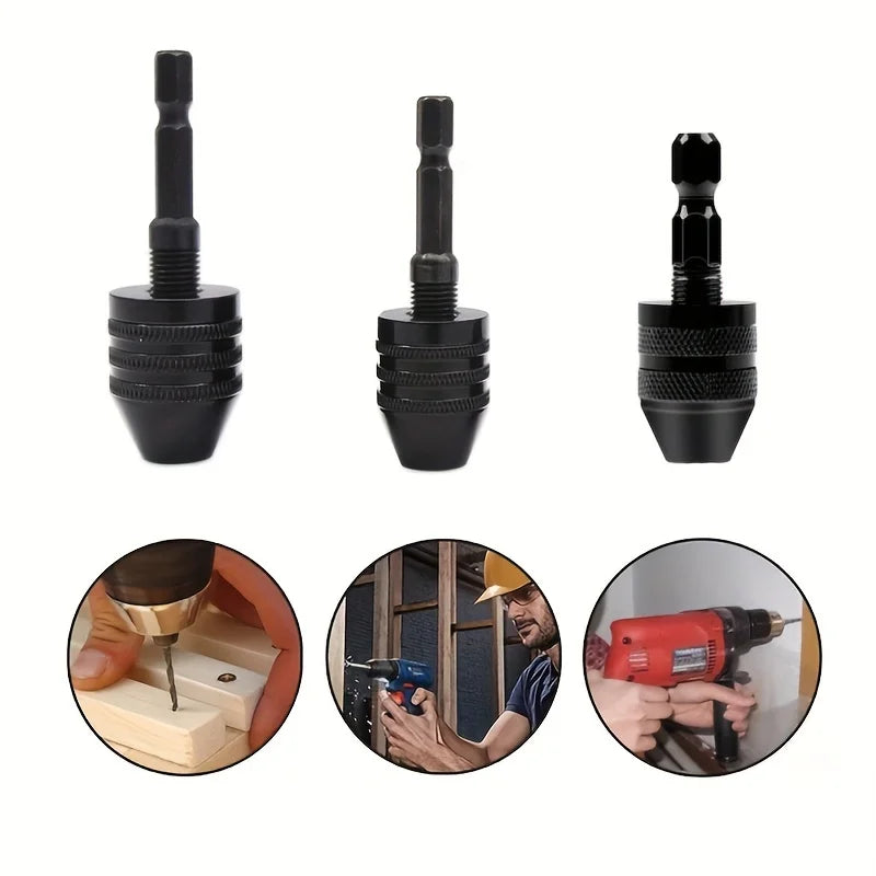 0.3mm-8.0mm Mini Keyless Chuck Electric Drill Bits Collet Converter Extension Screwdriver Chucks Adapter Fixture 1/4" Hex Shank