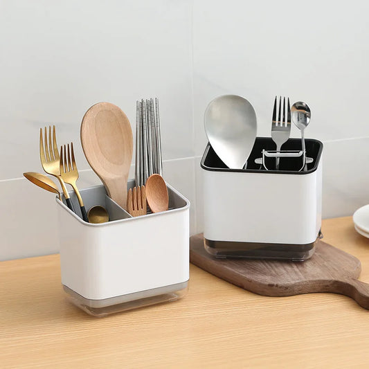1pc Multifunctional Kitchen Utensil Holder-Space-Saving Chopsticks & Spoon Cage with Draining Storage Tube for Easy Organization
