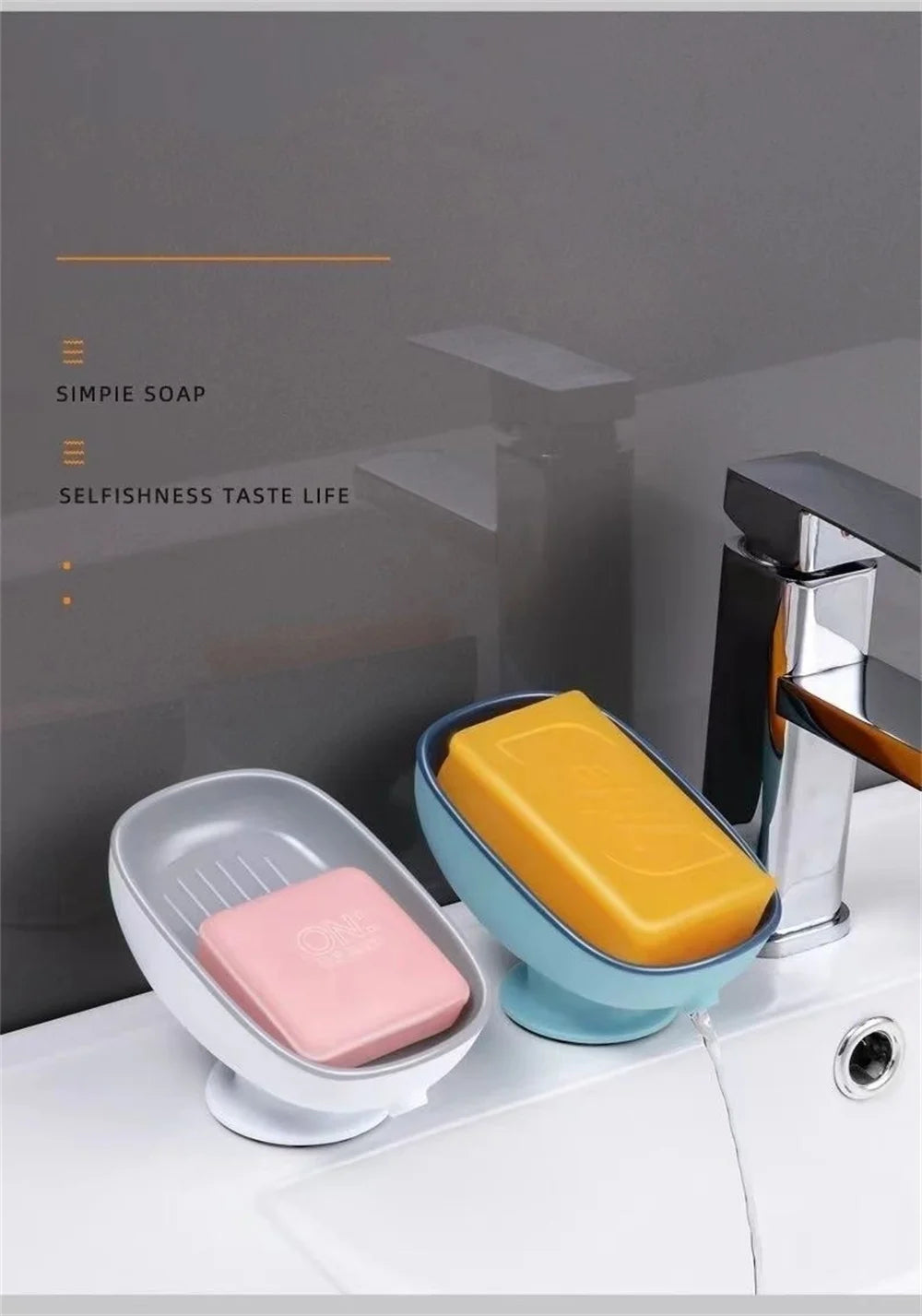 1pc Super Suction Cup Soap Dish Bathroom Portable Soap Dishes Holder Self Draining Soap Box For Bathroom Soap Holder Accessories