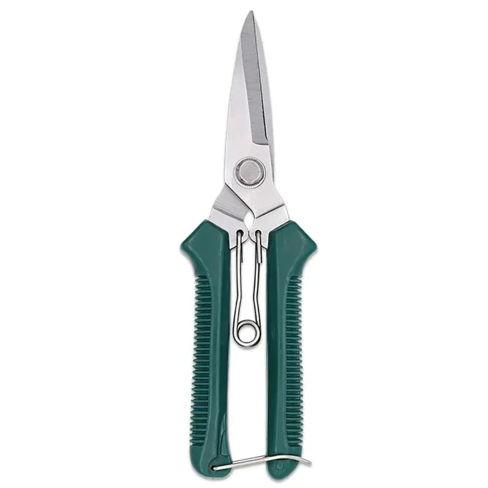 Straight Head Pruning Shears Non-slip Handle Stainless Steel Handle Garden Scissors for Bonsai Household Branch Nursery Trimming