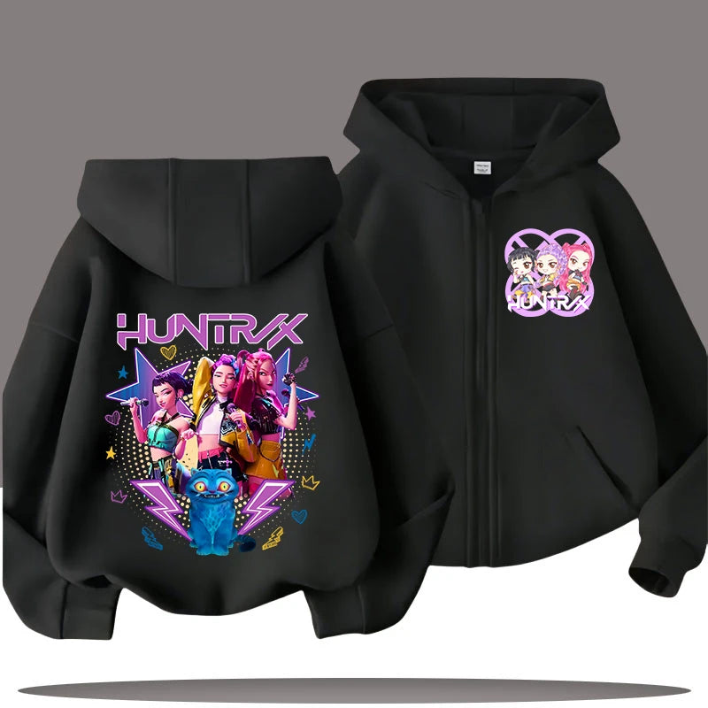 2026 New Kids Zip Up Sweatshirts Tiger Kpop Demon Hunters Hoodie Children Clothes Kid Girl Boy Sweatshirt Zipper Hoody Baby Top