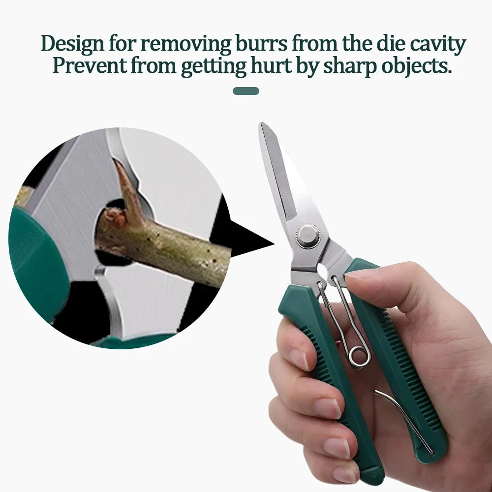 Straight Head Pruning Shears Non-slip Handle Stainless Steel Handle Garden Scissors for Bonsai Household Branch Nursery Trimming