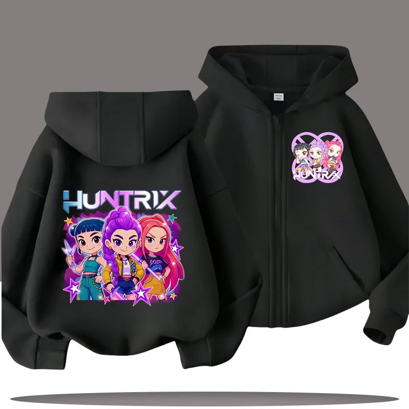 2026 New Kids Zip Up Sweatshirts Tiger Kpop Demon Hunters Hoodie Children Clothes Kid Girl Boy Sweatshirt Zipper Hoody Baby Top