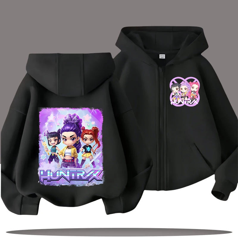 2026 New Kids Zip Up Sweatshirts Tiger Kpop Demon Hunters Hoodie Children Clothes Kid Girl Boy Sweatshirt Zipper Hoody Baby Top