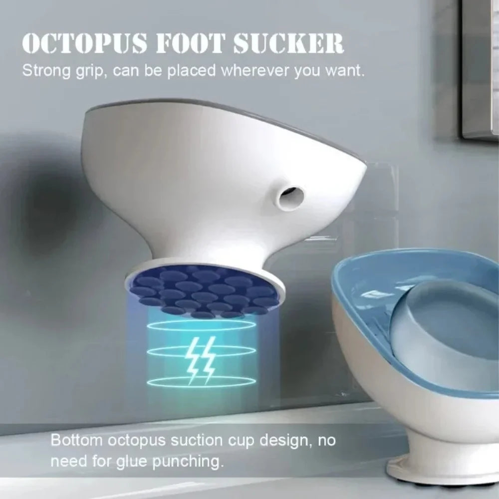 1pc Super Suction Cup Soap Dish Bathroom Portable Soap Dishes Holder Self Draining Soap Box For Bathroom Soap Holder Accessories